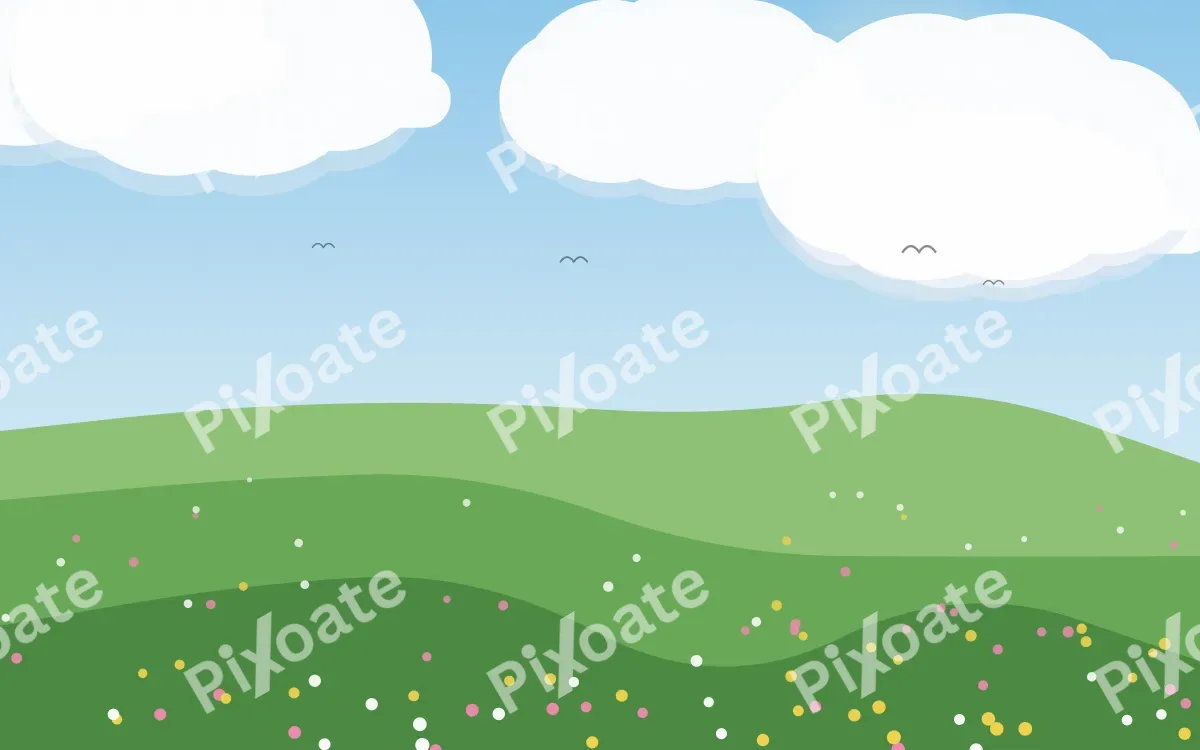 Summer Hills — colourful blue and green storybook background