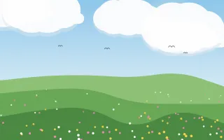 Summer Hills — colourful blue and green storybook background