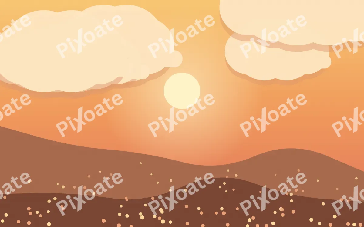 Sunset Glow Meadow — colourful orange and brown storybook background