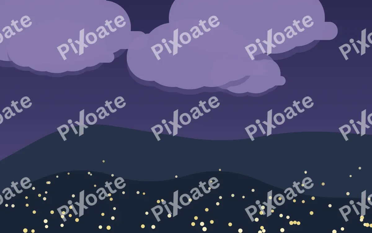 Twilight Firefly Field — dark blue storybook background