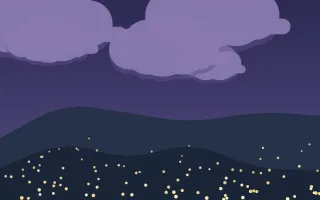 Twilight Firefly Field — dark blue storybook background
