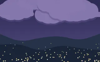 Twilight Firefly Field II — dark blue storybook background, variation II