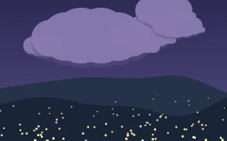 Twilight Firefly Field III — dark blue storybook background, variation III