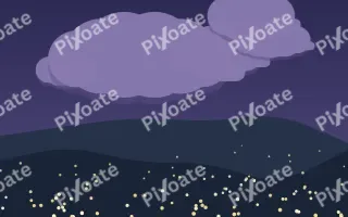 Twilight Firefly Field III — dark blue storybook background, variation III