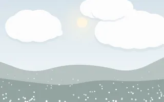 Winter Sun Meadow II — light blue, grey and teal storybook background, variation II