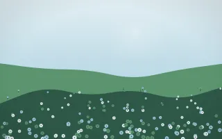Clear Day Sunflower Field IX — light blue and green sunflower field background, variation IX