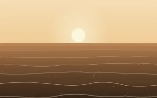 Champagne Coast II — light beige, orange and brown sunset background, variation II