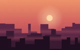 Crimson City — colourful orange, pink and black sunset background