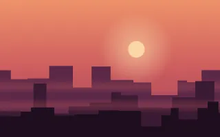 Crimson City II — colourful orange, pink and black sunset background, variation II