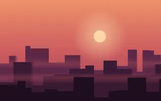 Crimson City III — colourful orange, pink and black sunset background, variation III