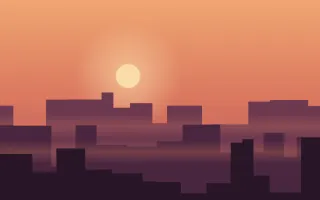 Harbor Lights Dusk II — colourful orange, red and pink sunset background, variation II