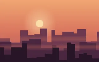 Harbor Lights Dusk III — colourful orange, red and pink sunset background, variation III