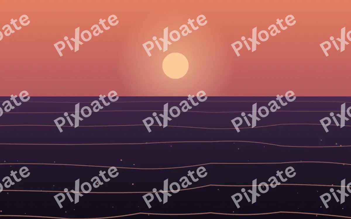 Ink Sunset Sea — dark orange and purple sunset background