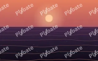 Ink Sunset Sea — dark orange and purple sunset background
