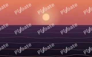 Ink Sunset Sea II — dark orange and purple sunset background, variation II