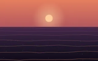 Ink Sunset Sea III — dark orange and purple sunset background, variation III