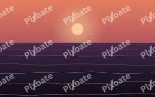 Ink Sunset Sea III — dark orange and purple sunset background, variation III