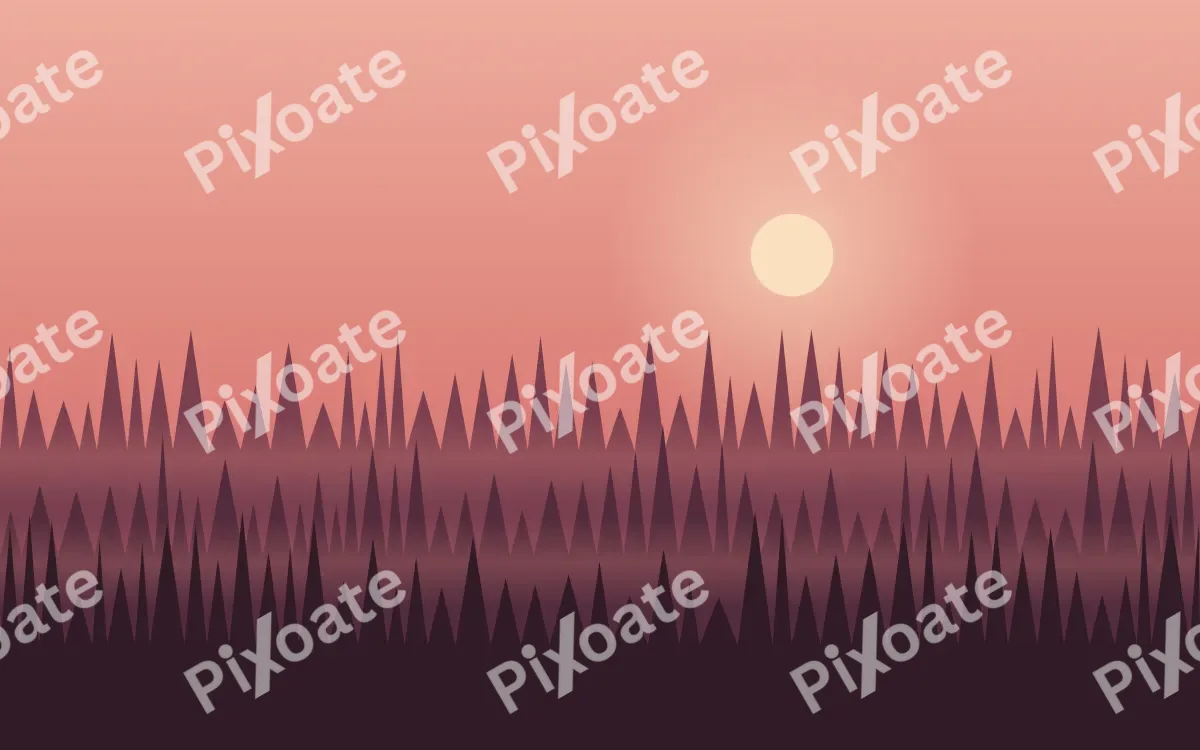 Rosewood Pines — colourful orange, red and pink sunset background