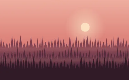 Rosewood Pines — colourful orange, red and pink sunset background