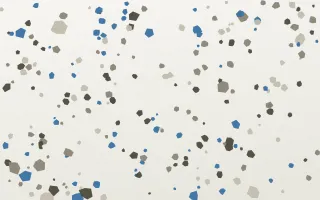 Athens Fragment Micro II — light yellow, blue and white terrazzo background, variation II