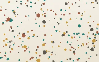 Casablanca Terrazzo Micro III — light teal, gold and white terrazzo background, variation III