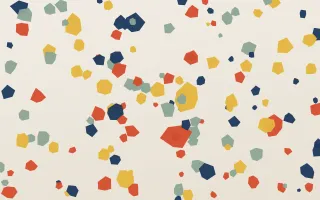 Classic Terrazzo II — light red, blue and white terrazzo background, variation II