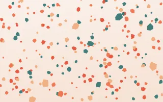 Coral Reef Terrazzo Fine II — light orange, red and white terrazzo background, variation II