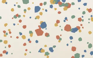 Fresco Terrazzo III — light orange, blue and white terrazzo background, variation III