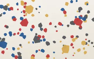 Istanbul Mix II — light blue, red and white terrazzo background, variation II