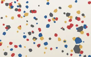 Istanbul Mix III — light blue, red and white terrazzo background, variation III
