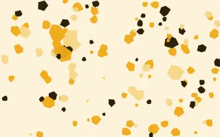 Solar Pop Fleck III — colourful gold, black and beige terrazzo background, variation III