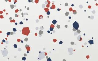 Tokyo Speckle II — light blue, red and white terrazzo background, variation II