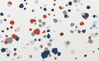 Tokyo Speckle III — light blue, red and white terrazzo background, variation III