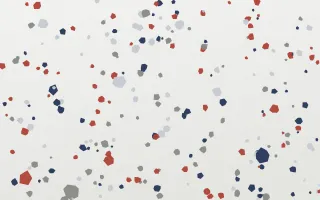 Tokyo Speckle Micro III — light blue, red and white terrazzo background, variation III