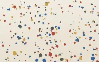 Venetian Classico Micro II — light red, blue and beige terrazzo background, variation II