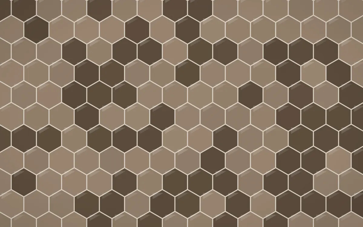 Brooklyn Loft Hex Tiles — dark orange, brown and beige tile background