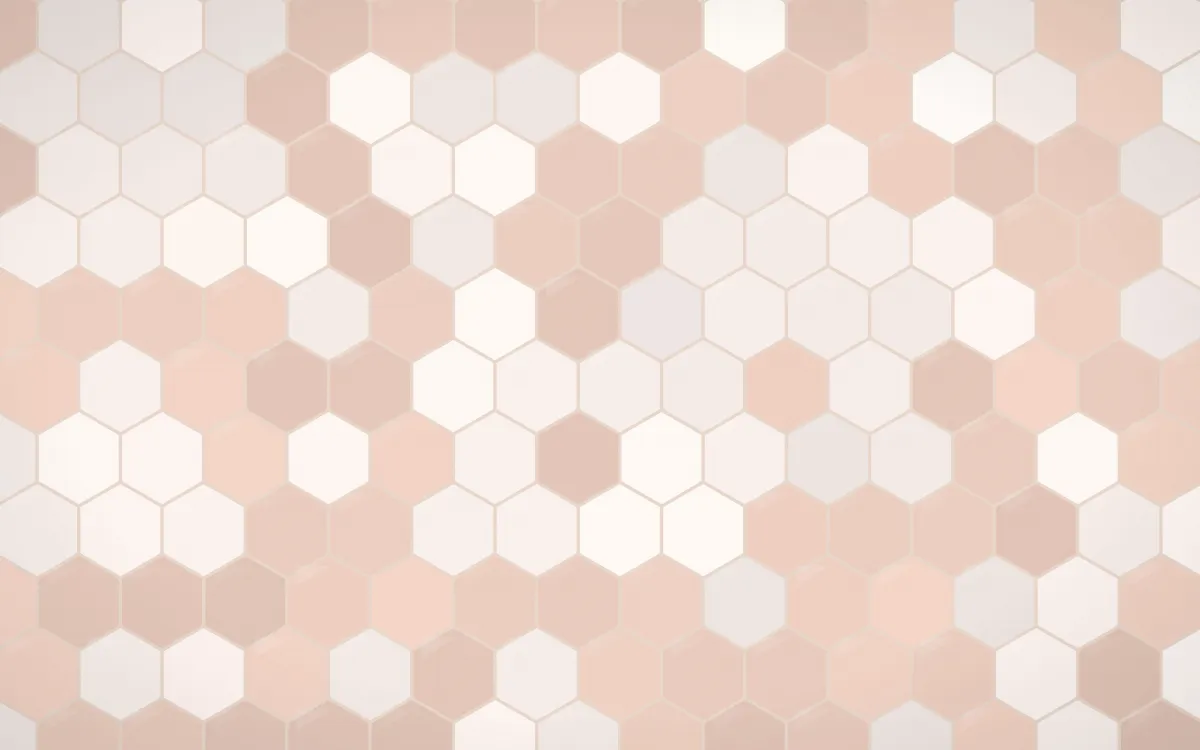 Budapest Rose Hex Tiles — light white, orange and beige tile background