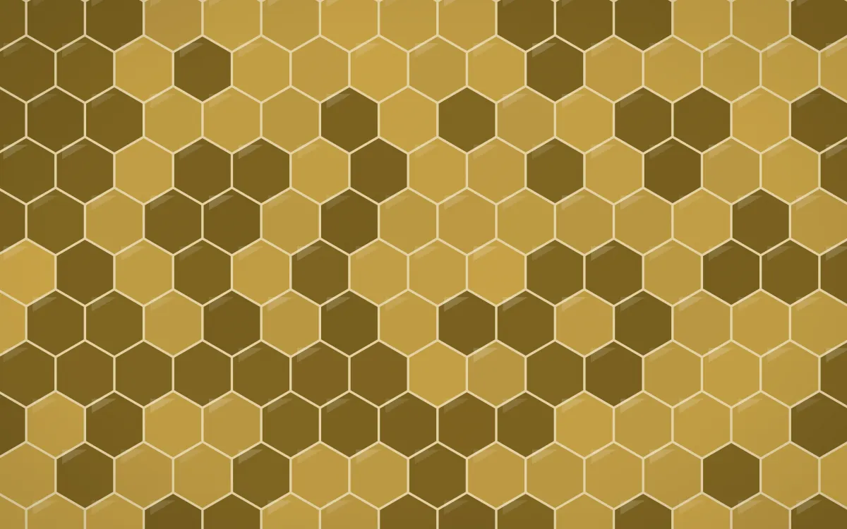 Cairo Gold Hex Tiles — dark gold, brown and beige tile background