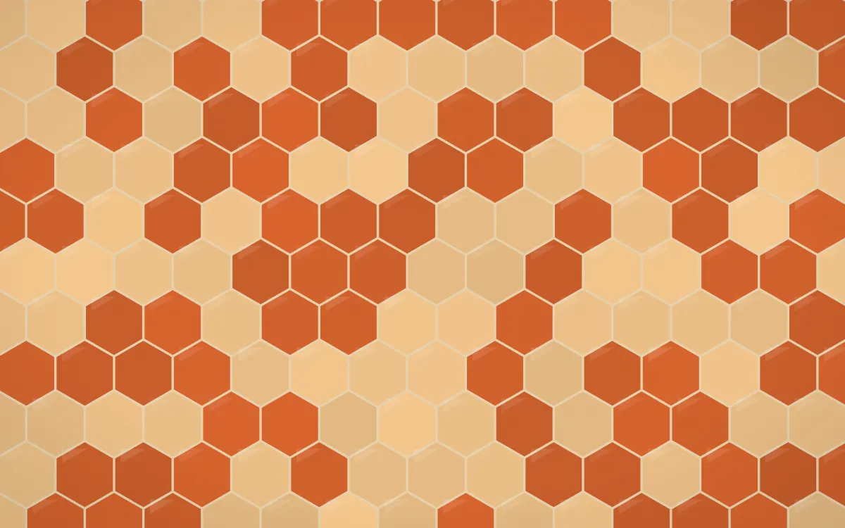Cusco Weave Hex Tiles — colourful orange and beige tile background