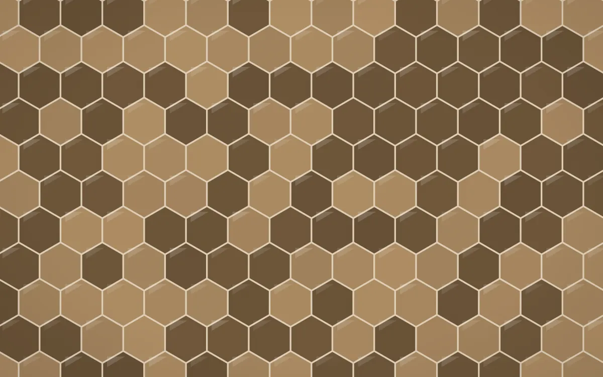 Desert Oud Hex Tiles — dark orange, brown and beige tile background
