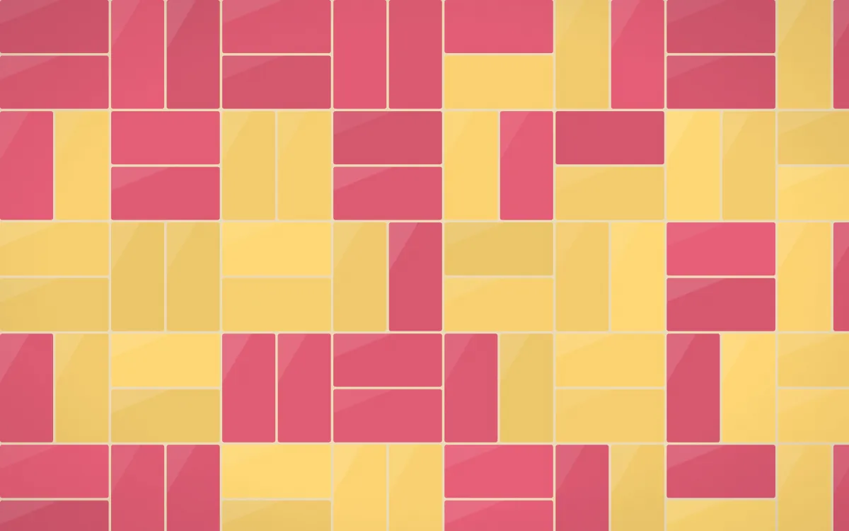 Fiesta Brava Basketweave Tiles — colourful gold, red and beige tile background