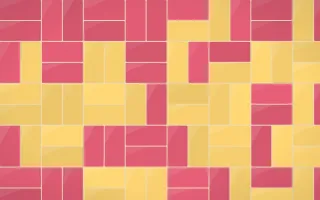 Fiesta Brava Basketweave Tiles — colourful gold, red and beige tile background