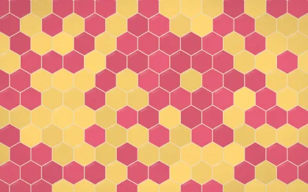 Fiesta Brava Hex Tiles — colourful gold, red and beige tile background