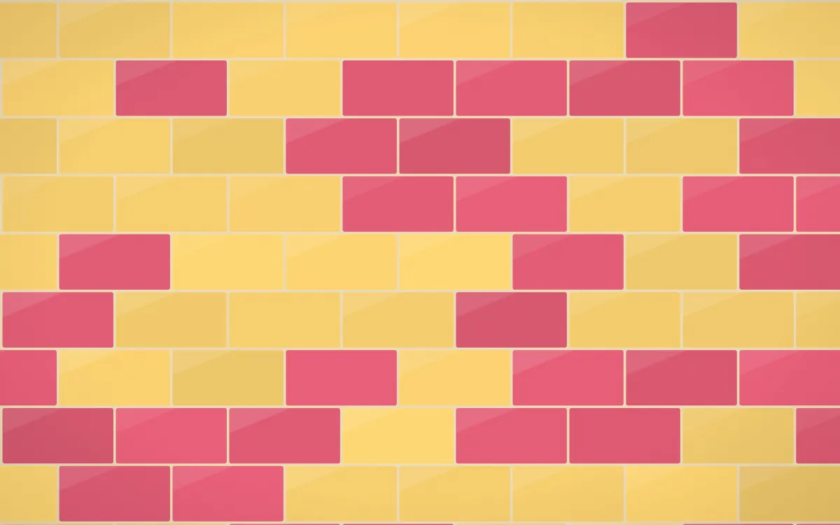 Fiesta Brava Subway Tiles — colourful gold, red and beige tile background