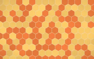 Island Punch Hex Tiles — colourful gold, orange and beige tile background
