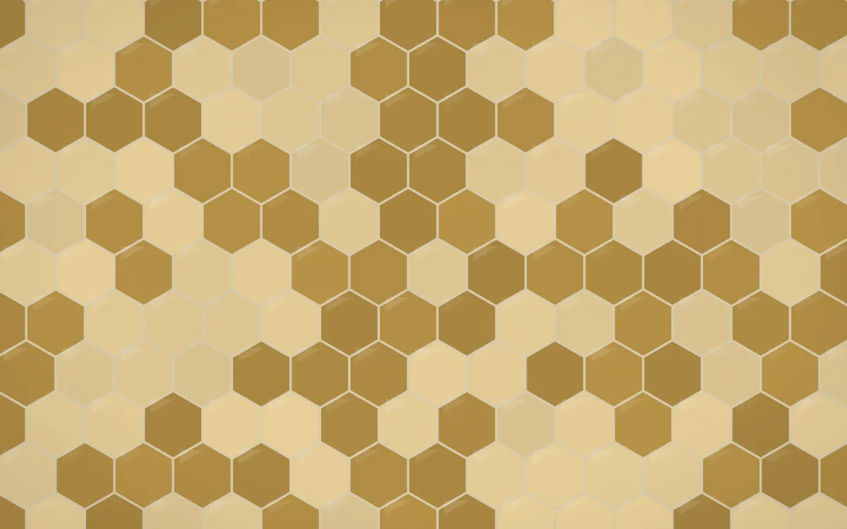Kerala Spice Hex Tiles — colourful yellow, gold and beige tile background