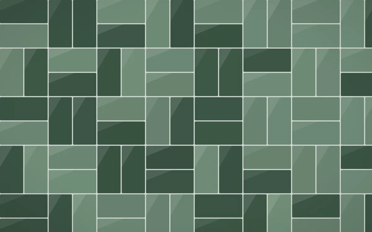 Kiwi Fern Basketweave Tiles — dark green and grey tile background