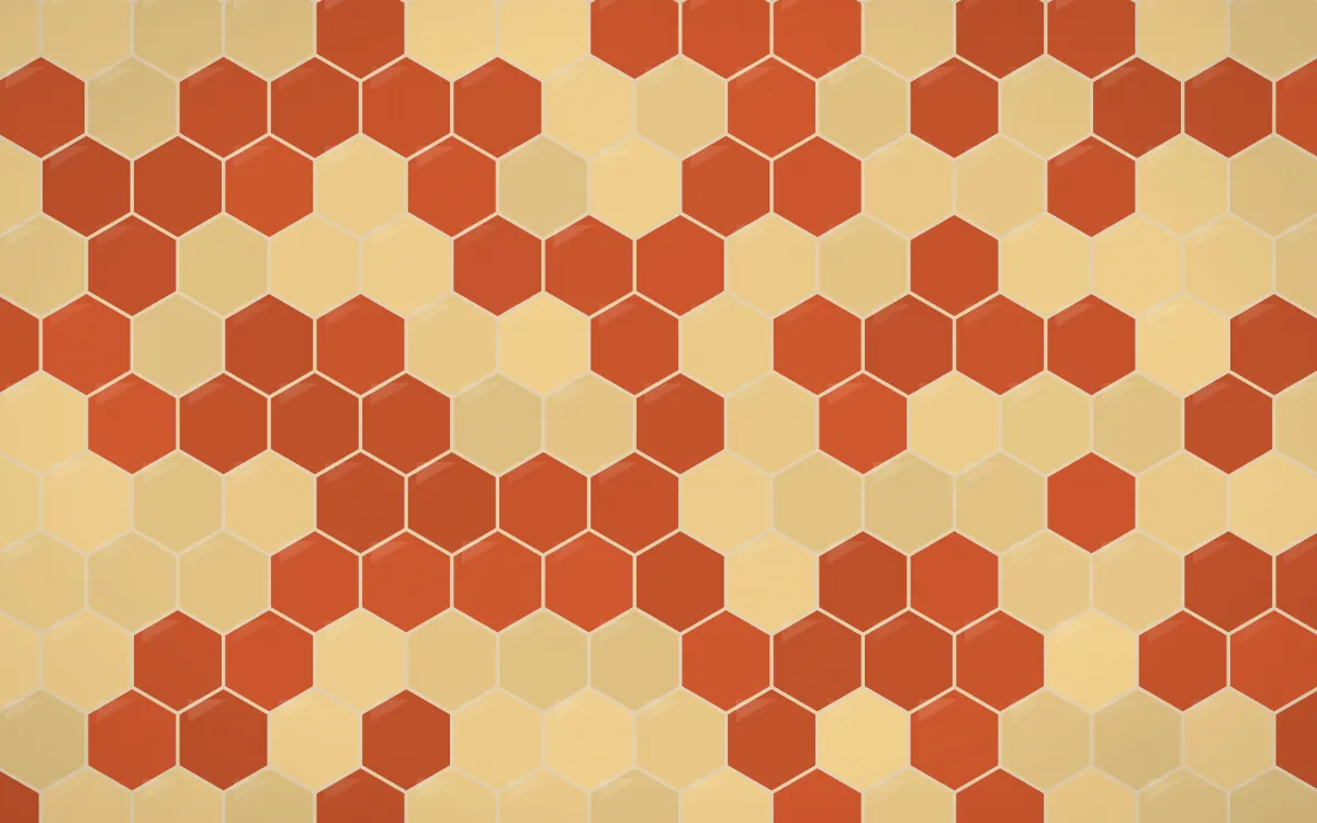 Lagos Wax Hex Tiles — colourful yellow, orange and beige tile background