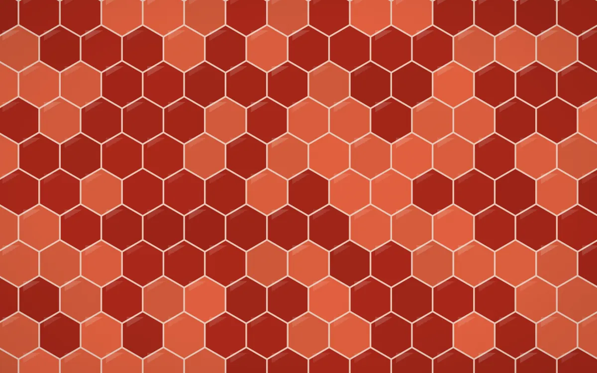 Lantern Festival Hex Tiles — dark orange, red and beige tile background