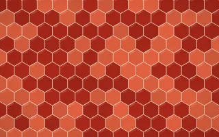 Lantern Festival Hex Tiles — dark orange, red and beige tile background